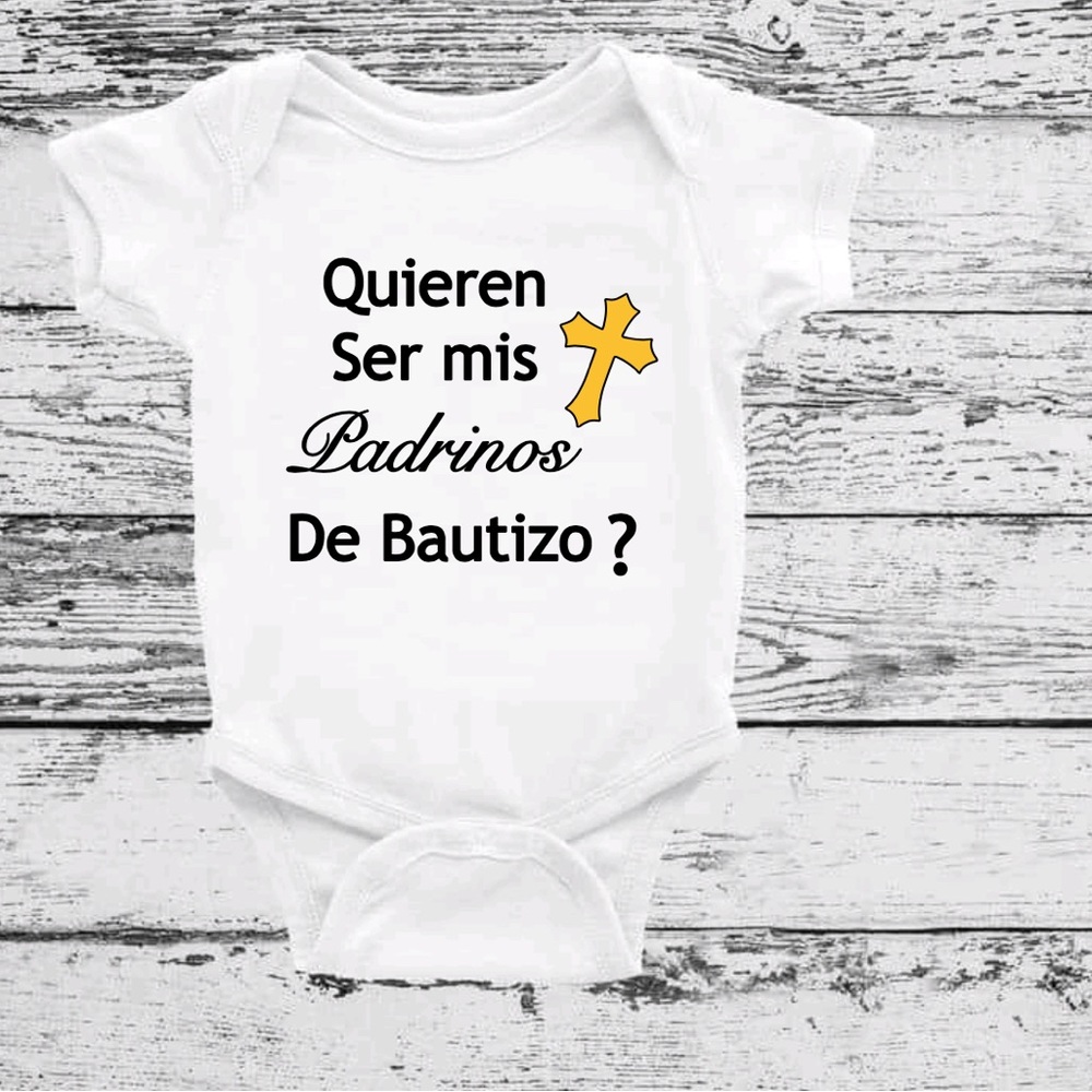 Padrinos onesie baby onesie godparents proposal in Spanish